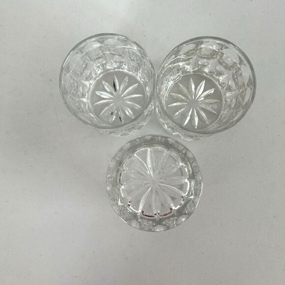 Crystal Double Old Fashion Rocks Glass Set of 3 Glasses Whiskey Barware - Picture 4 of 10